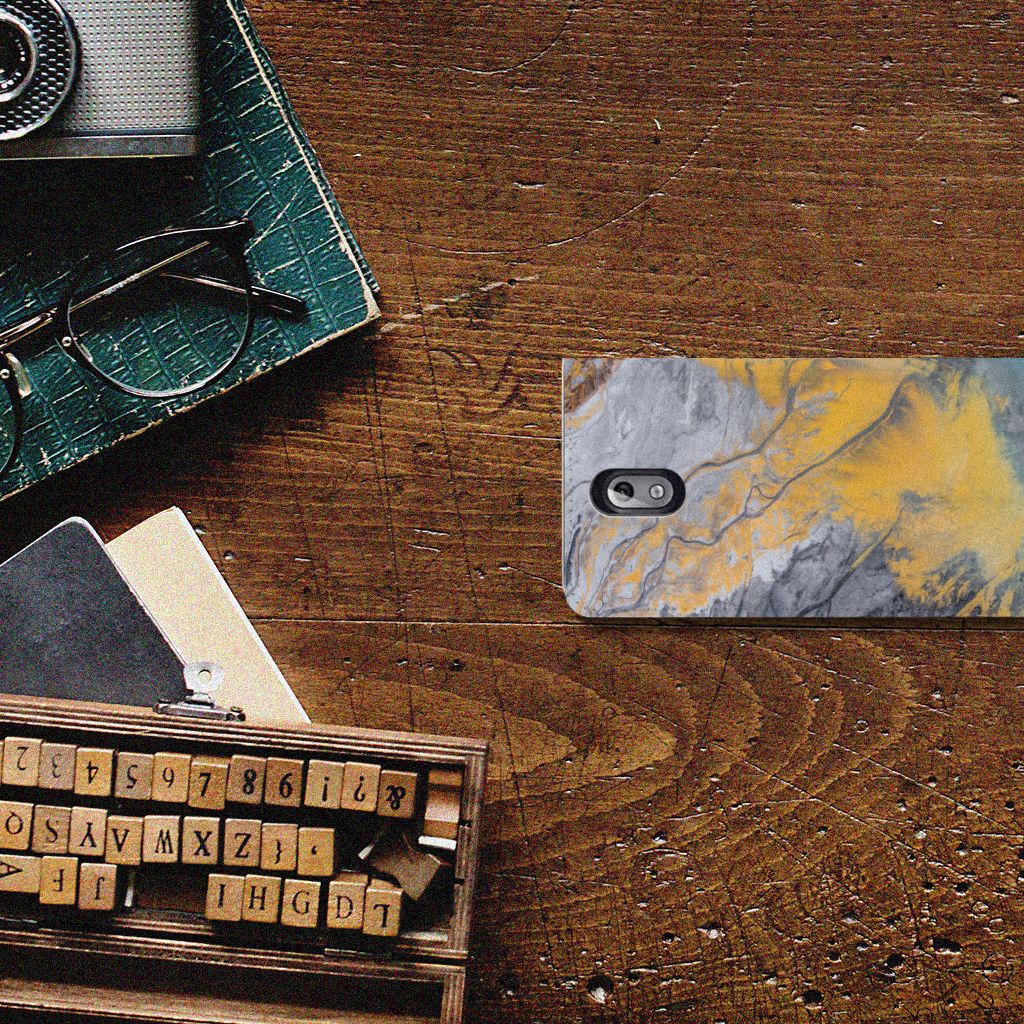 Nokia 3.1 (2018) Standcase Marble Blue Gold