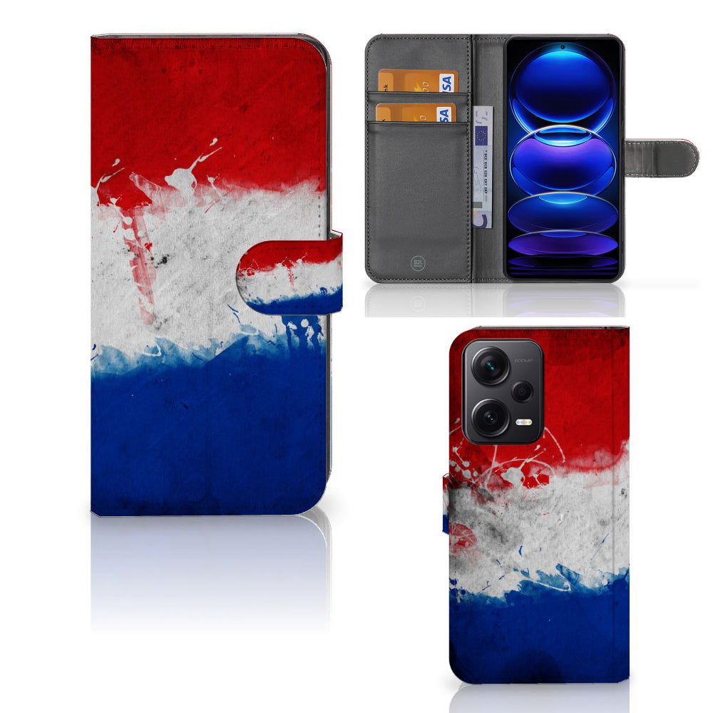 Xiaomi Poco X5 Pro | Note 12 Pro 5G Bookstyle Case Nederland met design van de Nederlandse vlag en pasjeshouder.