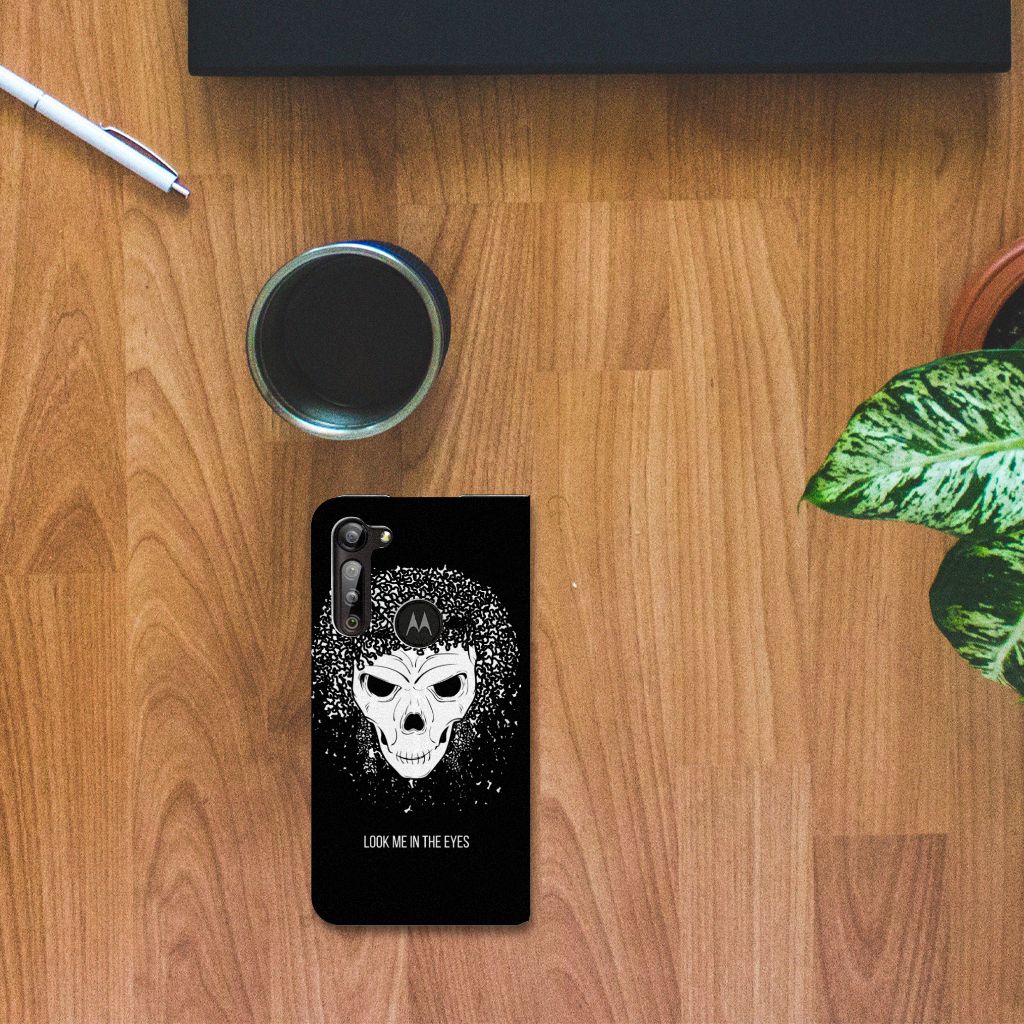 Mobiel BookCase Motorola Moto G8 Power Skull Hair - B2C Telecom