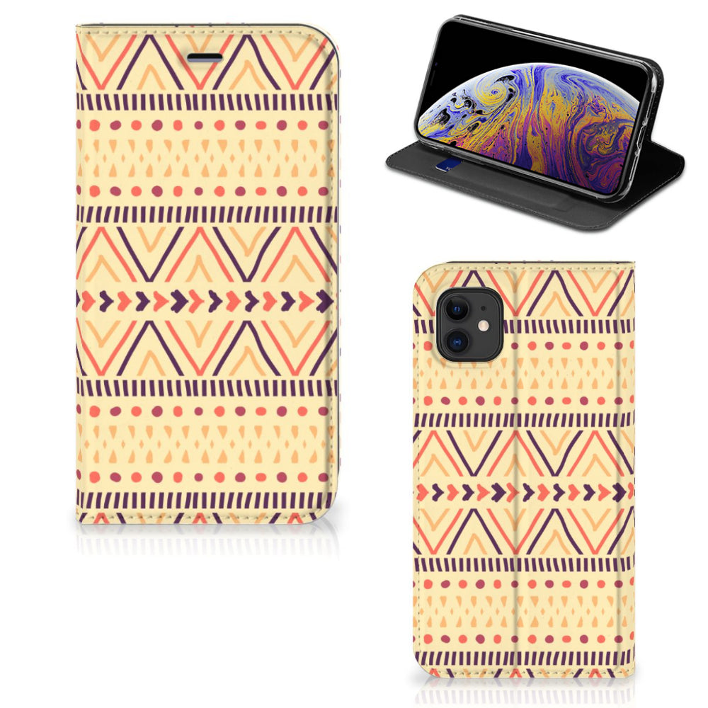 Apple iPhone 11 Hoesje met Magneet Aztec Yellow