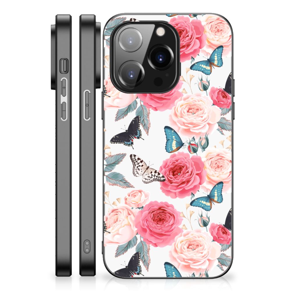 iPhone 14 Pro Bloemen Hoesje Butterfly Roses