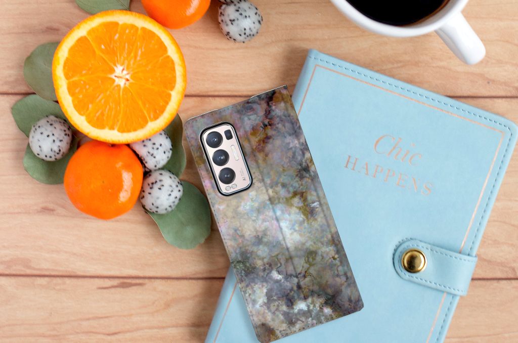 OPPO Find X3 Neo Standcase Marmer Grijs - B2C Telecom
