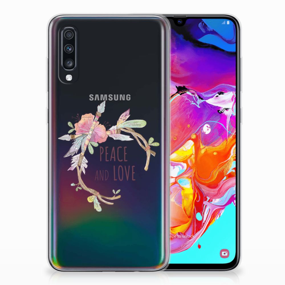 Samsung Galaxy A70 Telefoonhoesje met Naam Boho Text