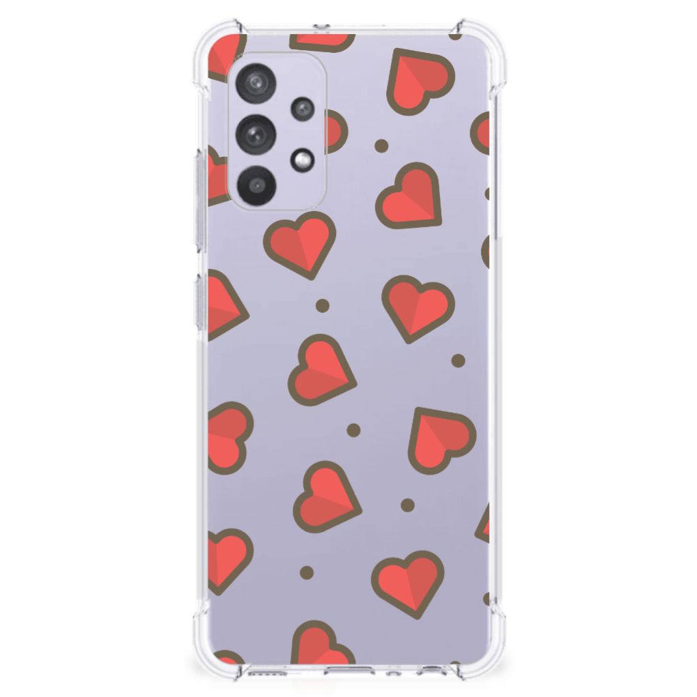 Samsung Galaxy A32 4G | A32 5G Enterprise Editie Doorzichtige Silicone Hoesje Hearts B2C Telecom