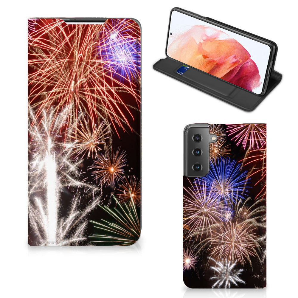 Samsung Galaxy S21 Hippe Standcase Vuurwerk
