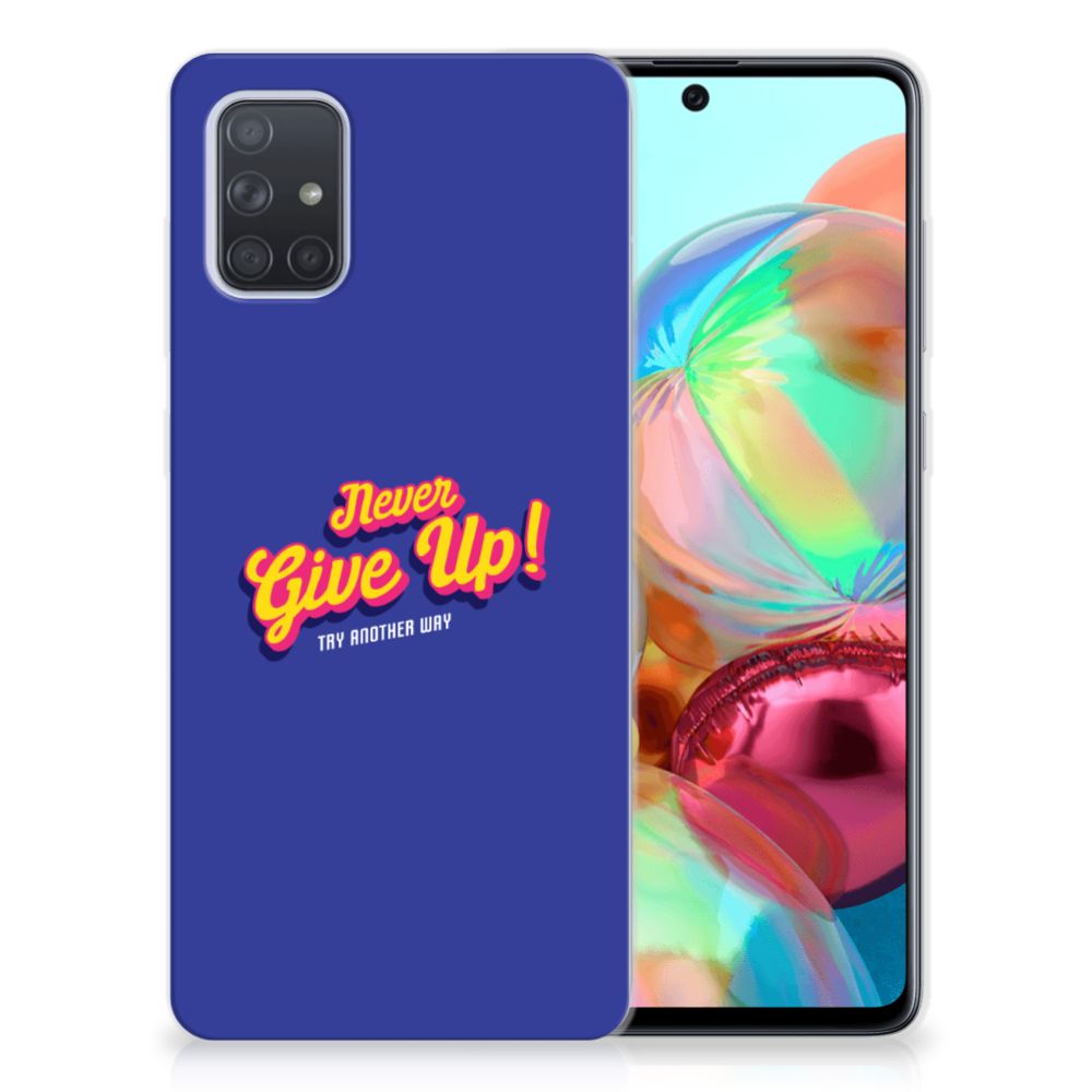 Samsung Galaxy A71 Siliconen hoesje met naam Never Give Up B2C Telecom