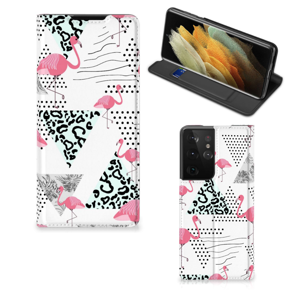 Samsung Galaxy S21 Ultra Hoesje maken Flamingo Triangle - B2C Telecom