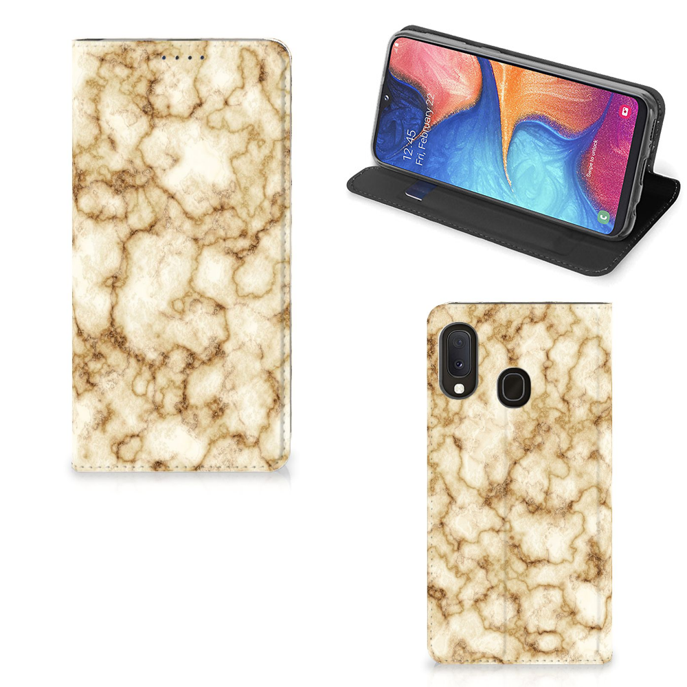 Samsung Galaxy A20e Standcase Marmer Goud