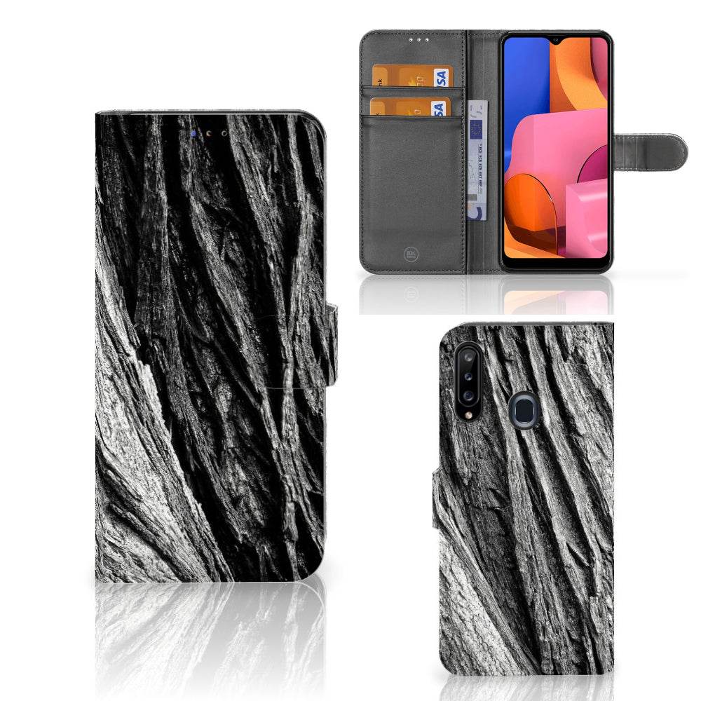 Book Style Case Samsung Galaxy A20s Boomschors Grijs