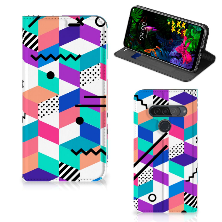 LG G8s Thinq Stand Case Blokken Kleurrijk - B2C Telecom