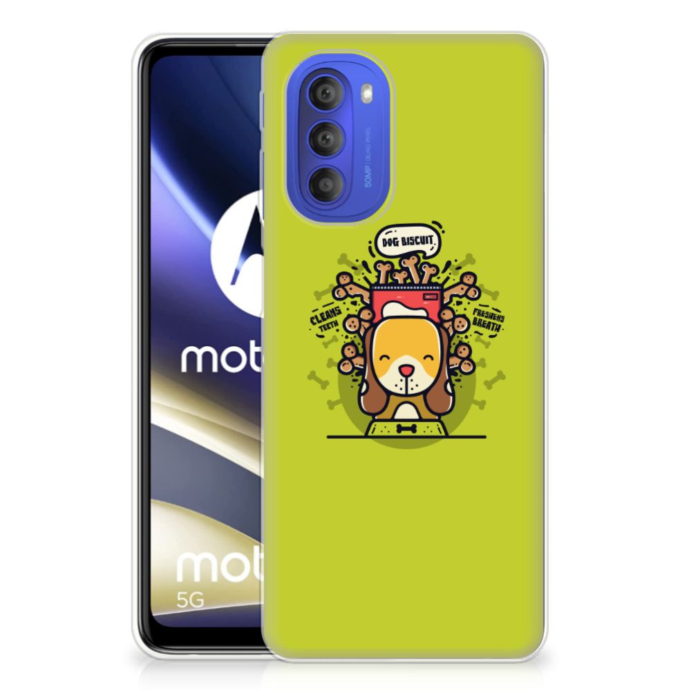 Motorola Moto G51 5G Telefoonhoesje met Naam Doggy Biscuit B2C Telecom