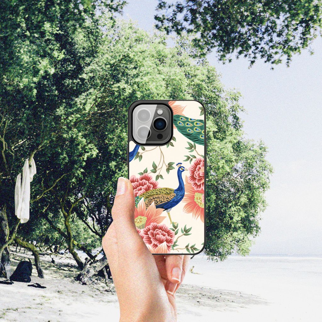 Dierenprint Telefoonhoesje voor iPhone 13 Pro Pink Peacock B2C Telecom