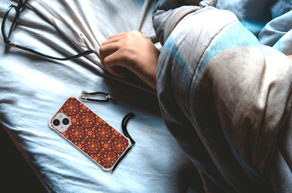 iPhone 14 Doorzichtige Silicone Hoesje Batik Brown B2C Telecom