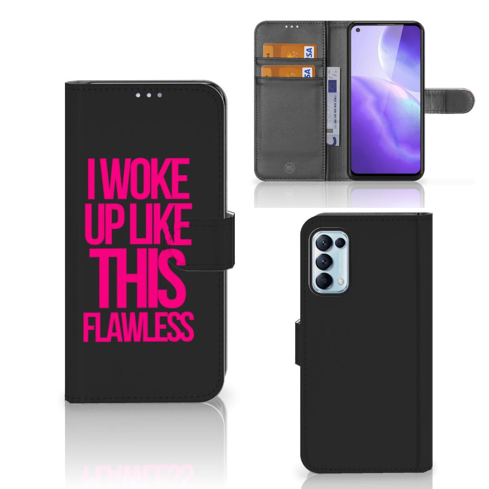 OPPO Find X3 Lite Hoesje met naam Woke Up - Origineel Cadeau Zelf Maken