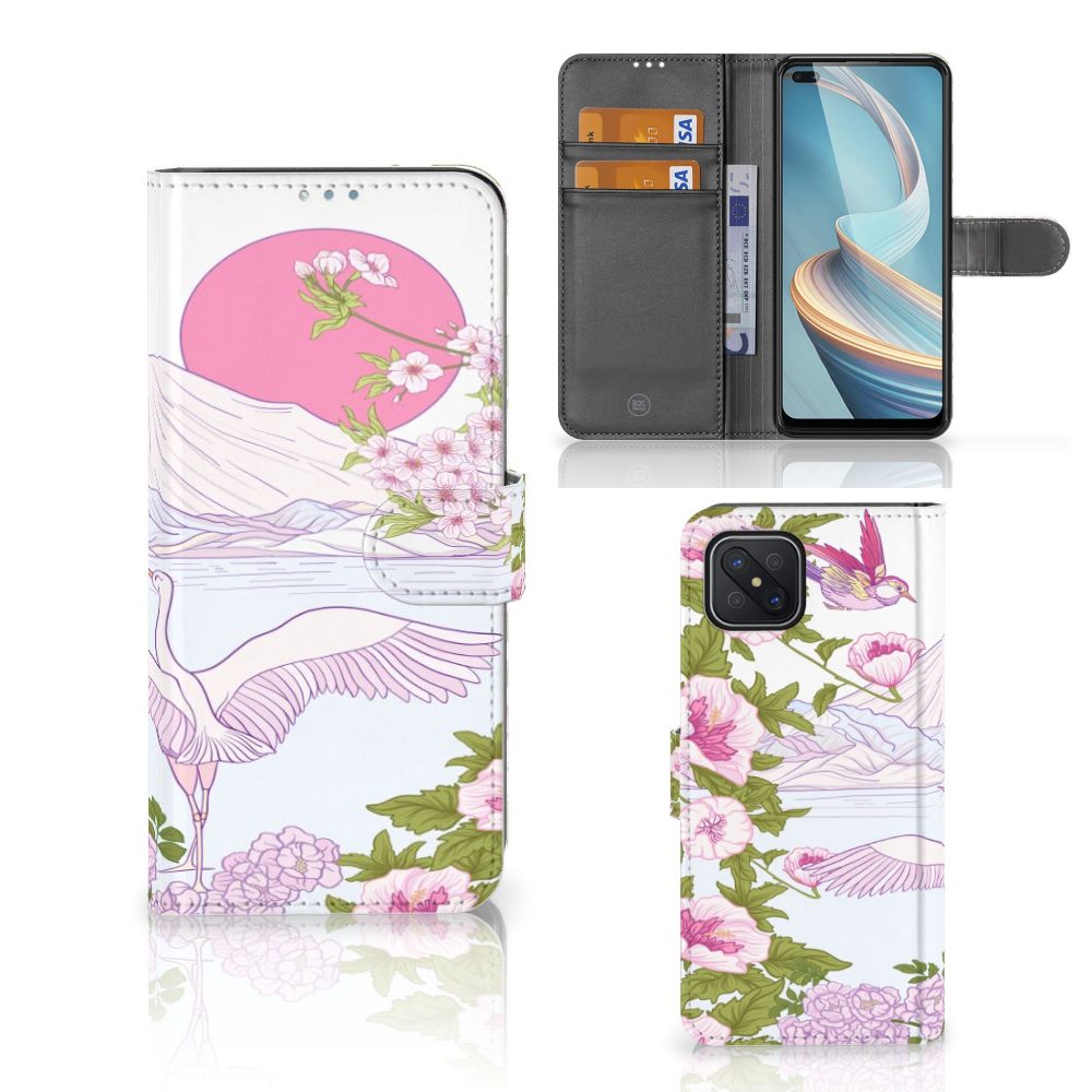 OPPO Reno4 Z Telefoonhoesje met Pasjes Bird Standing