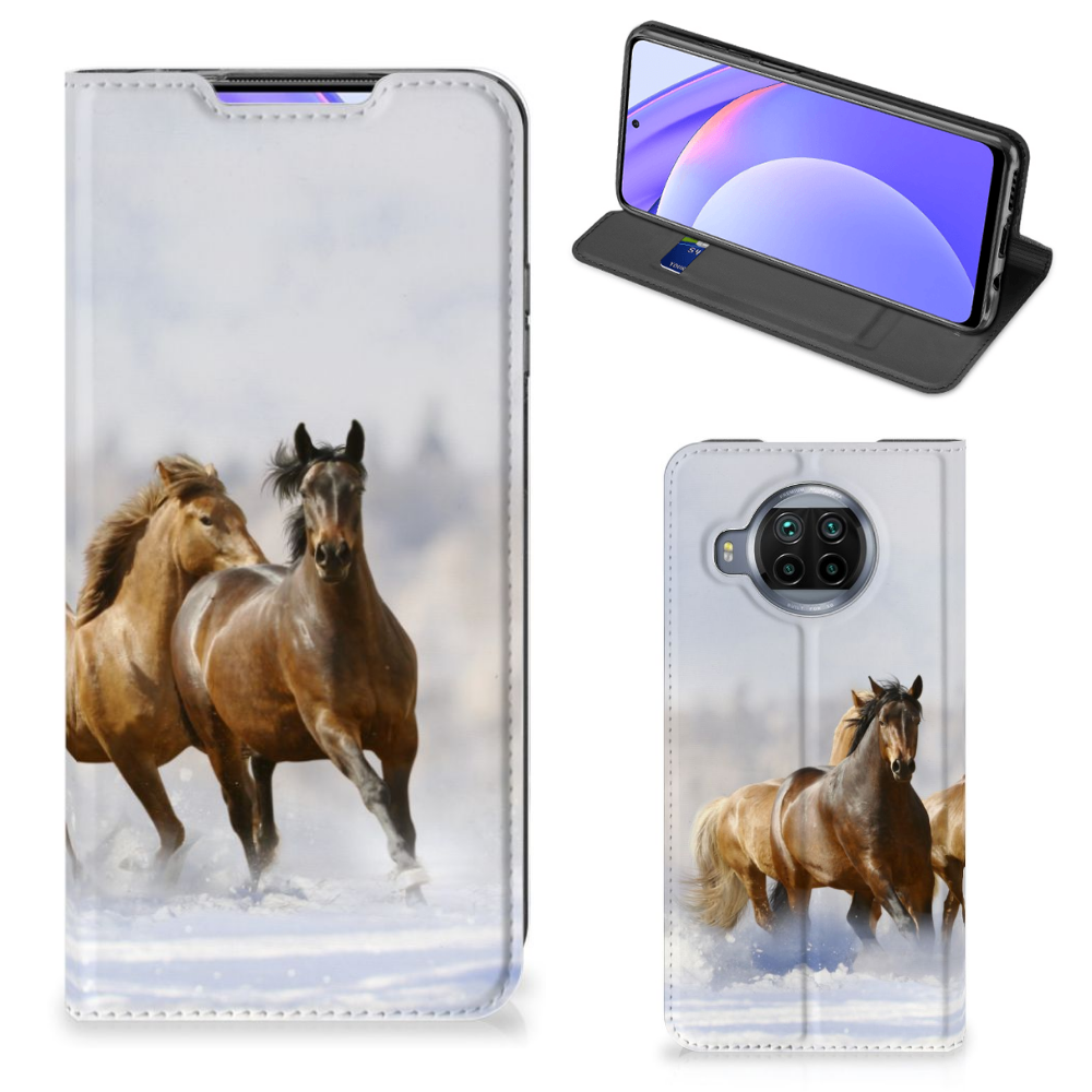 Xiaomi Mi 10T Lite Hoesje maken Paarden met afbeelding van rennende paarden op een smartphonehoesje.