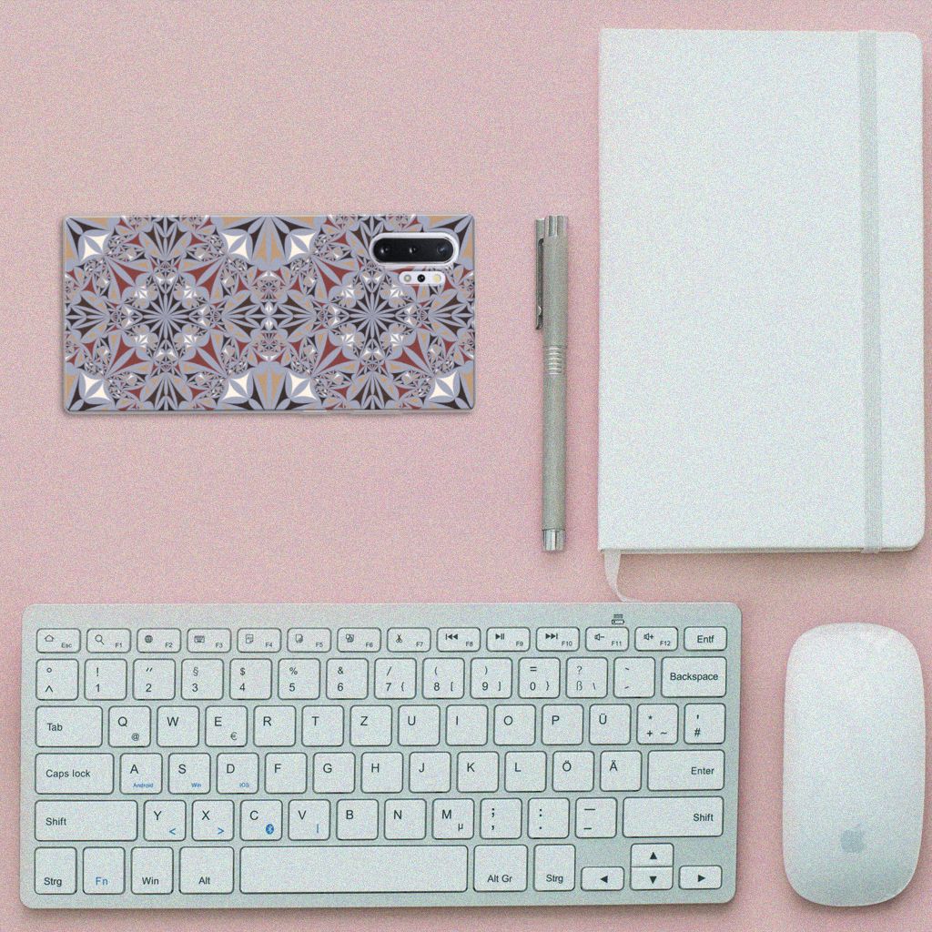 Samsung Galaxy Note 10 Plus TPU Siliconen Hoesje Flower Tiles