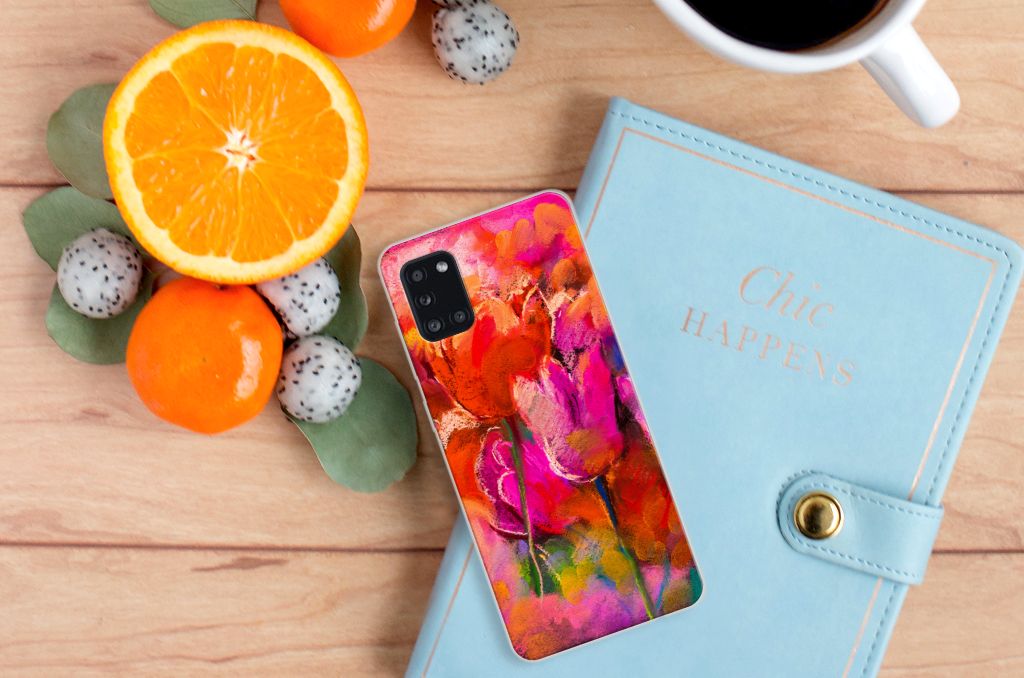 Hoesje maken Samsung Galaxy A31 Tulips B2C Telecom