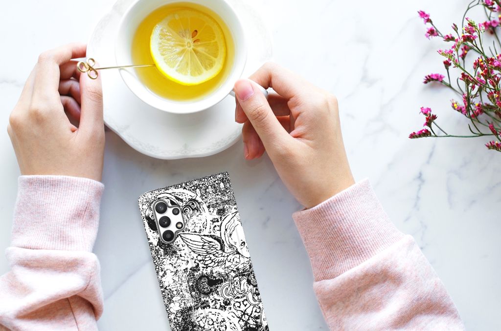 Mobiel BookCase Samsung Galaxy A32 4G | A32 5G Enterprise Editie Skulls Angel - B2C Telecom