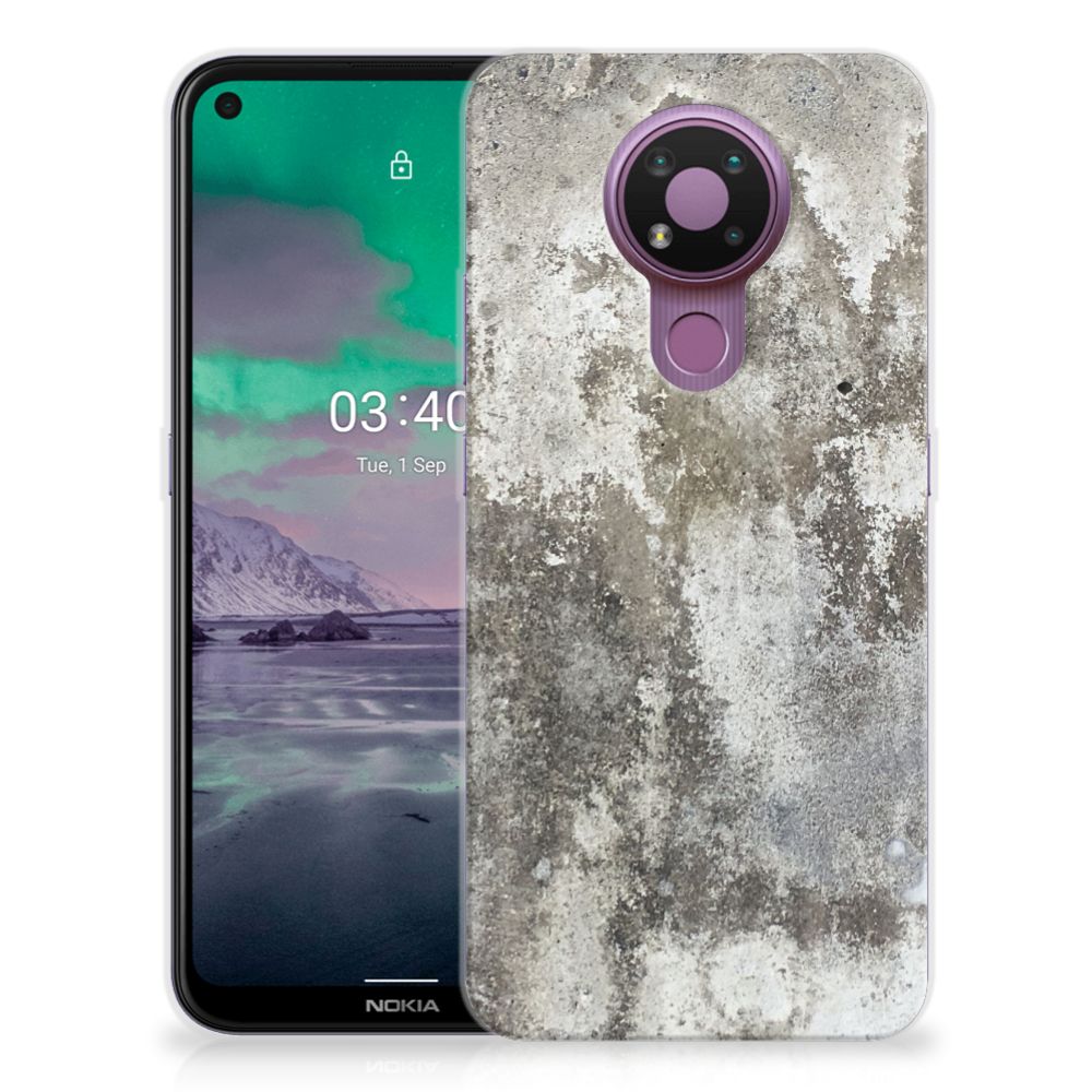 Nokia 3.4 TPU Siliconen Hoesje Beton Print