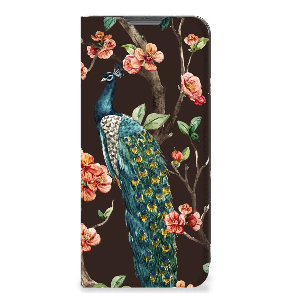 OPPO A77 5G | A57 5G Hoesje maken Pauw met Bloemen - B2C Telecom