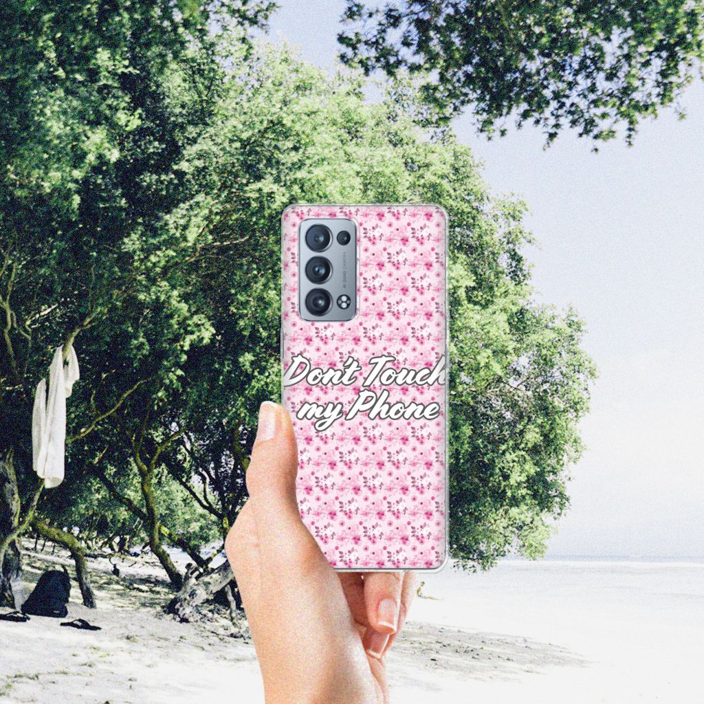 OPPO Reno 6 Pro Plus 5G Silicone-hoesje Flowers Pink DTMP B2C Telecom