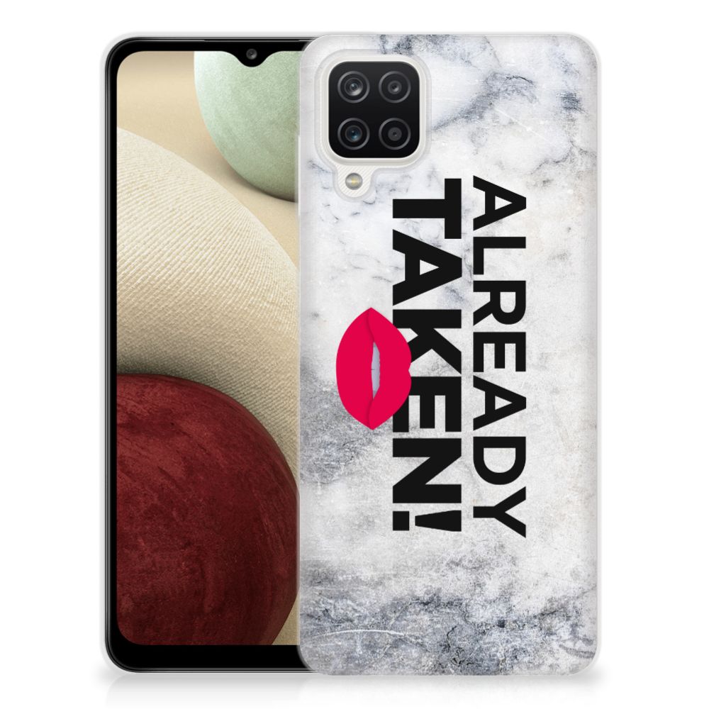 Samsung Galaxy A12 Siliconen hoesje met naam Already Taken White B2C Telecom