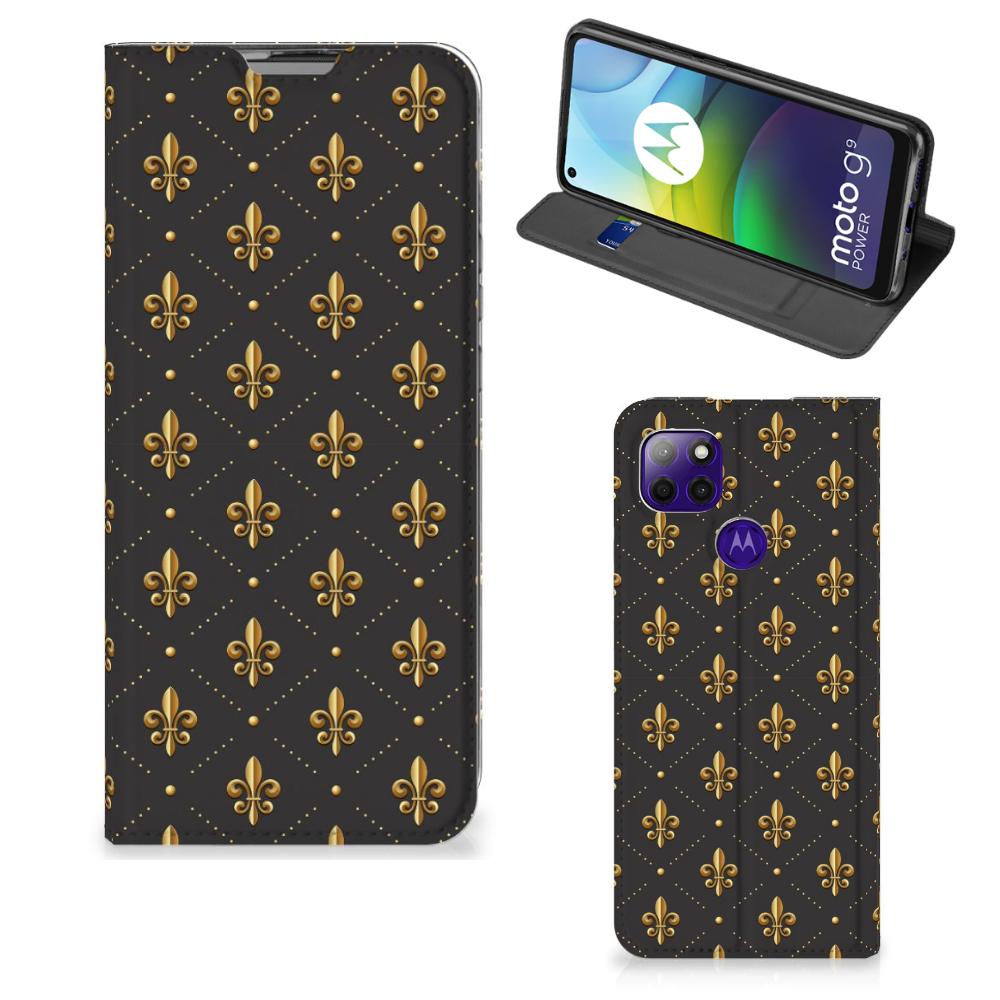 Motorola Moto G9 Power Hoesje met Magneet Franse Lelie - B2C Telecom