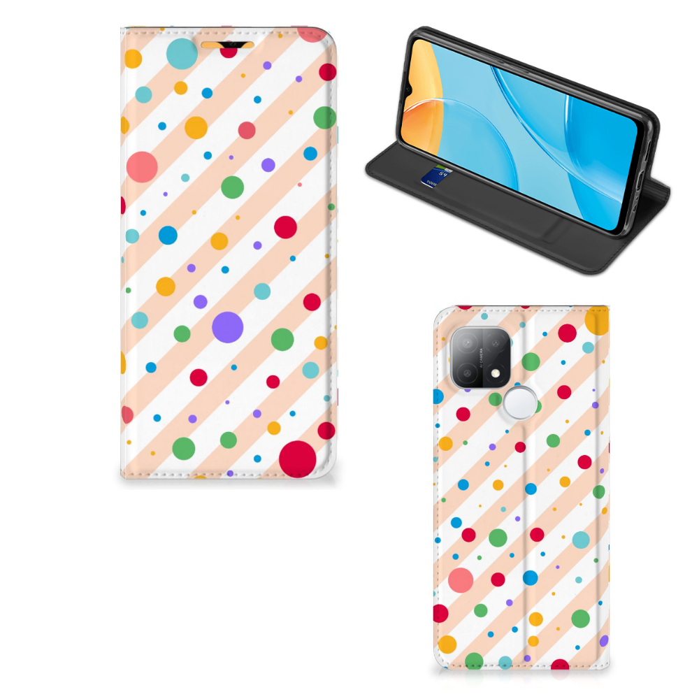 OPPO A15 Hoesje met Magneet Dots - B2C Telecom