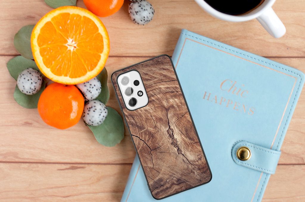 Samsung Galaxy A73 Houten Print Telefoonhoesje Tree Trunk B2C Telecom