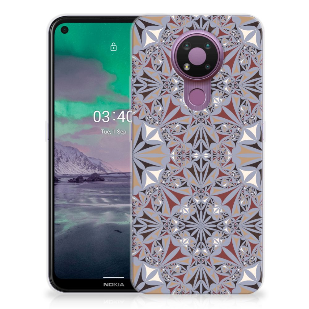 Nokia 3.4 TPU Siliconen Hoesje Flower Tiles B2C Telecom
