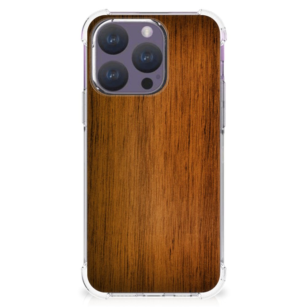 iPhone 15 Pro Stevig Telefoonhoesje Donker Hout B2C Telecom