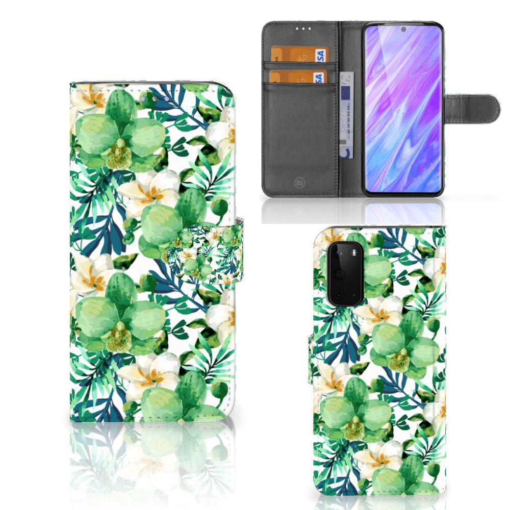 Samsung Galaxy S20 Hoesje Orchidee Groen