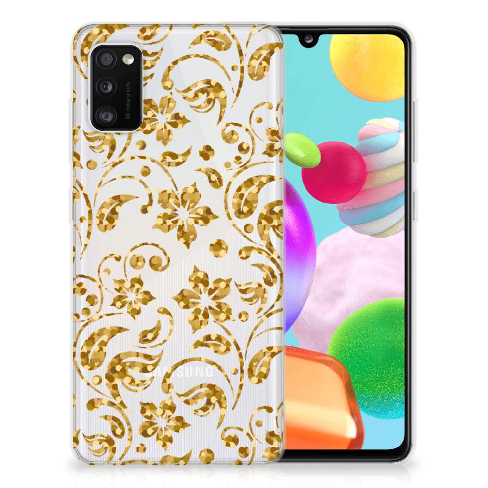 Samsung Galaxy A41 TPU Case Gouden Bloemen B2C Telecom