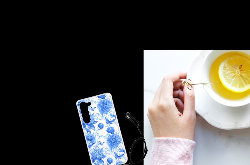 Case voor Samsung Galaxy S23 Plus Flowers Blue B2C Telecom