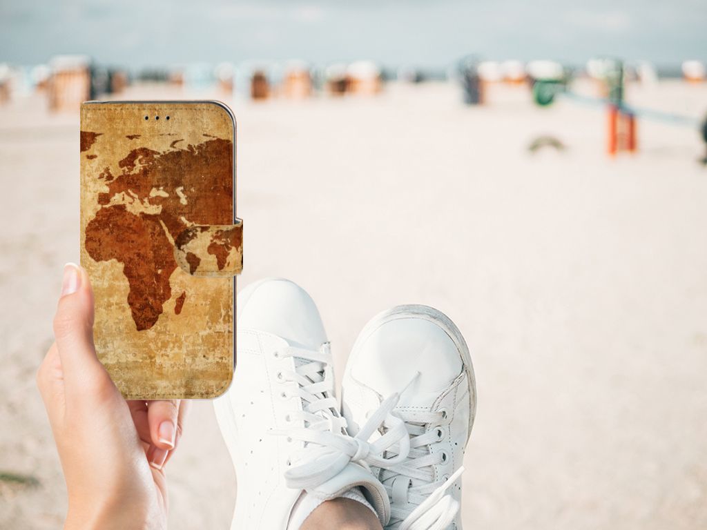 Apple iPhone 11 Flip Cover Wereldkaart