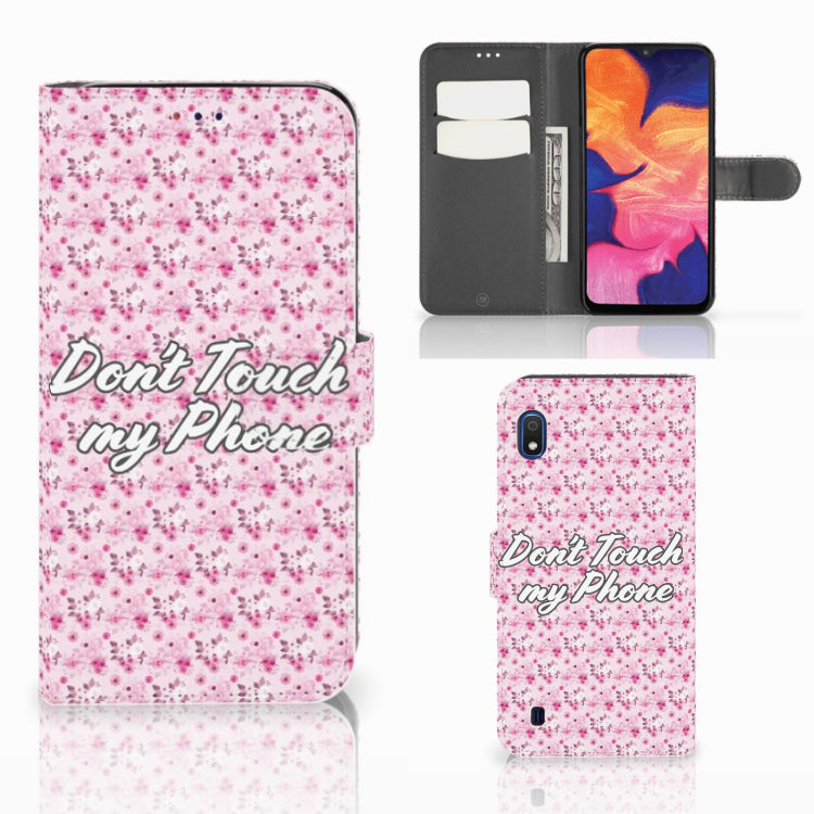 Samsung Galaxy A10 Portemonnee Hoesje Flowers Pink DTMP