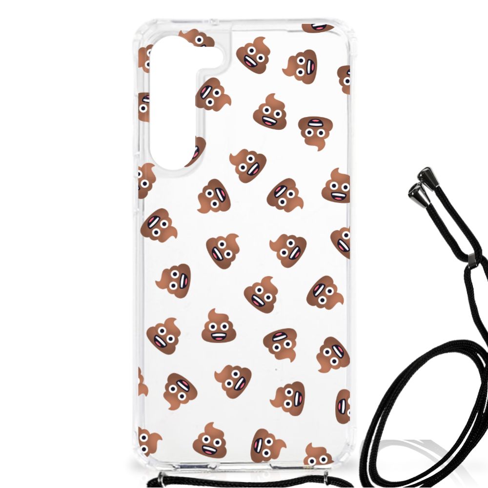 Doorzichtige Silicone Hoesje voor Samsung Galaxy S23 Plus Poep Emojis B2C Telecom