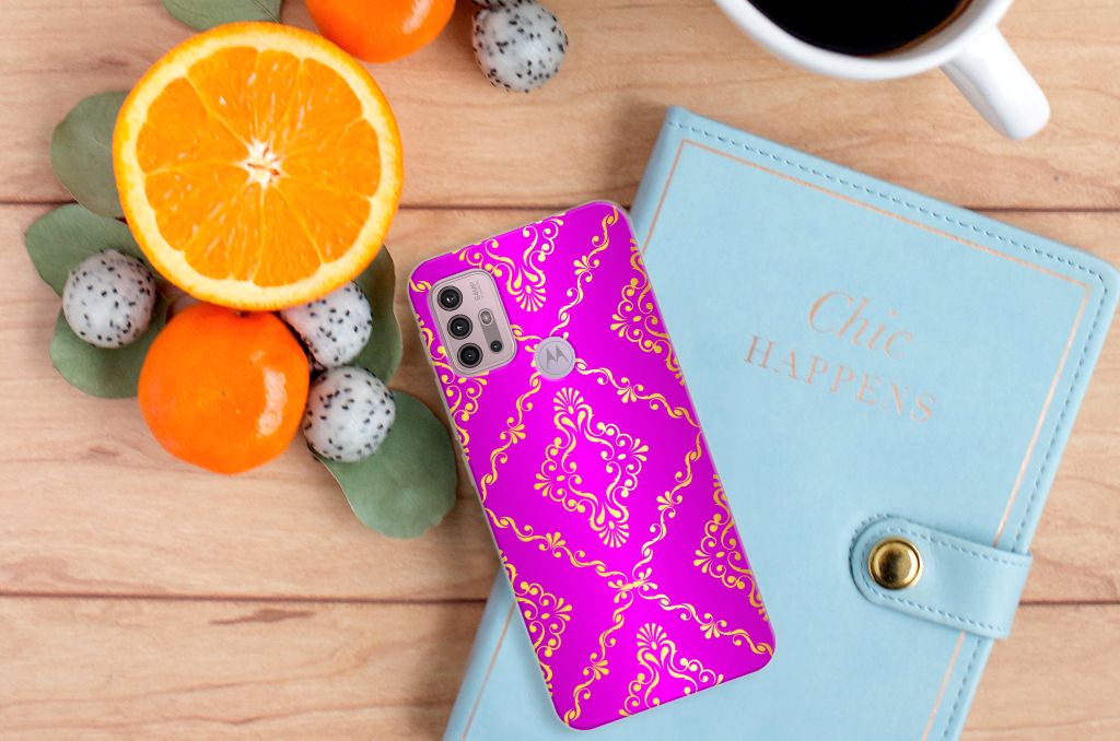 Siliconen Hoesje Motorola Moto G30 | G10 Barok Roze B2C Telecom