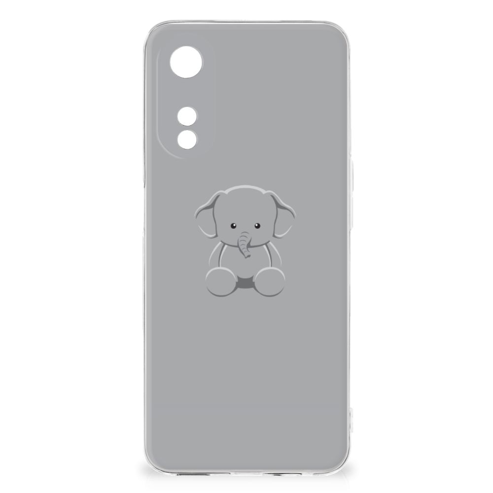 OPPO A78 5G | A58 5G Telefoonhoesje met Naam Grijs Baby Olifant