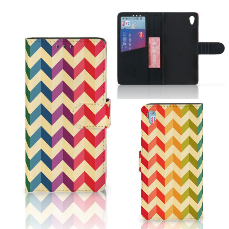 Sony Xperia Z3 Telefoon Hoesje Zigzag Multi Color