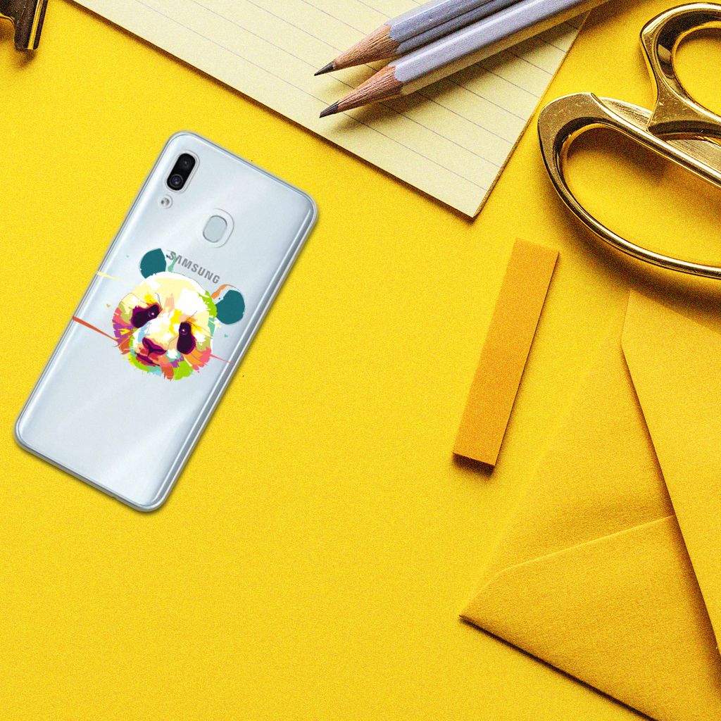 Samsung Galaxy A30 Telefoonhoesje met Naam Panda Color