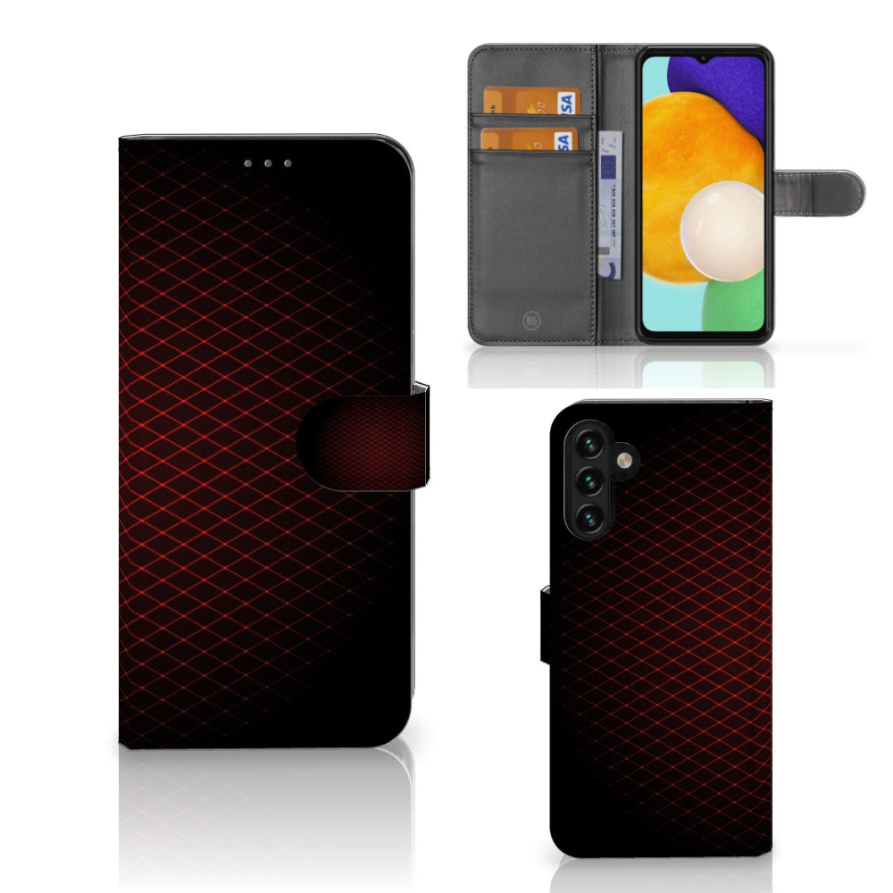 Samsung Galaxy A04s | Samsung Galaxy A13 5G Telefoon Hoesje Geruit Rood met ruimte voor 3 pasjes