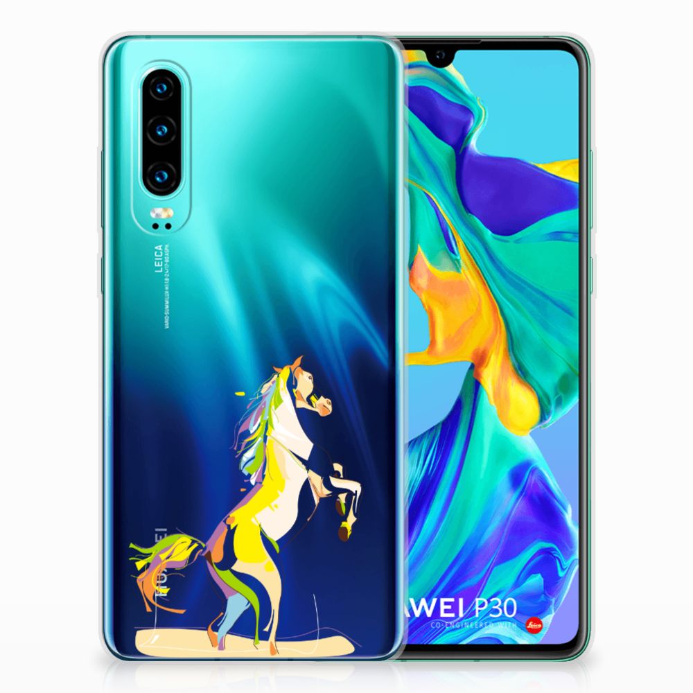Huawei P30 Telefoonhoesje met Naam Horse Color