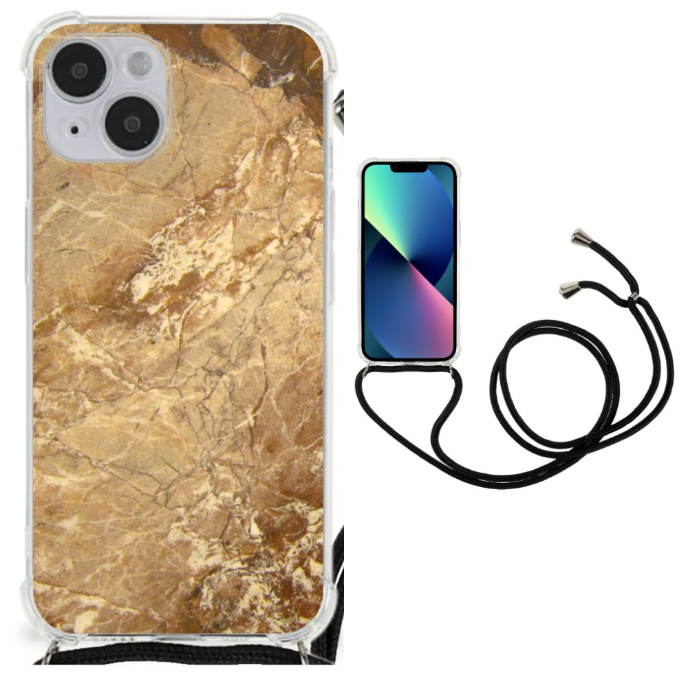 iPhone 14 Plus Anti-Shock Hoesje Marmer Creme