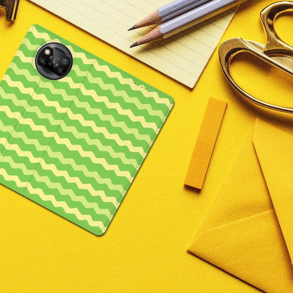Xiaomi Poco X3 Pro | Poco X3 Hoesje met Magneet Waves Green - B2C Telecom