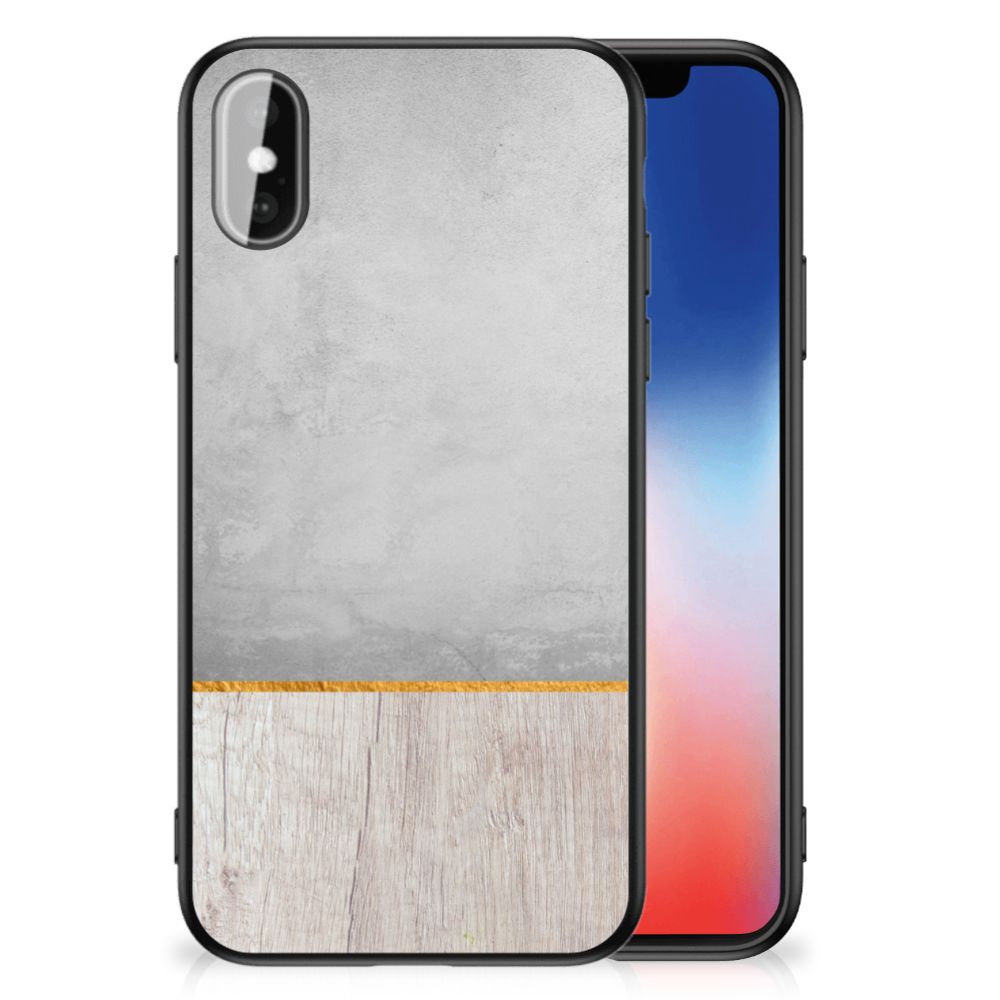 iPhone X | Xs Houten Print Telefoonhoesje Wood Concrete