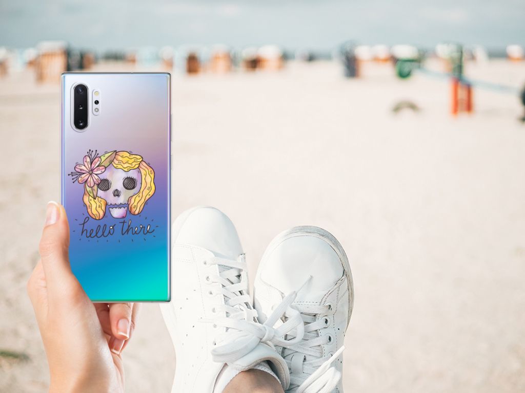 Silicone Back Case Samsung Galaxy Note 10 Plus Boho Skull