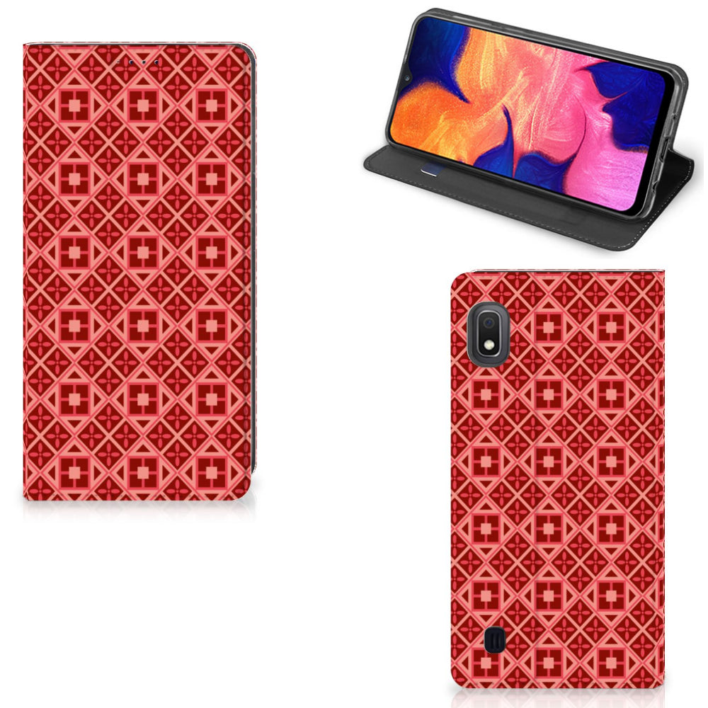 Samsung Galaxy A10 Hoesje met Magneet Batik Rood