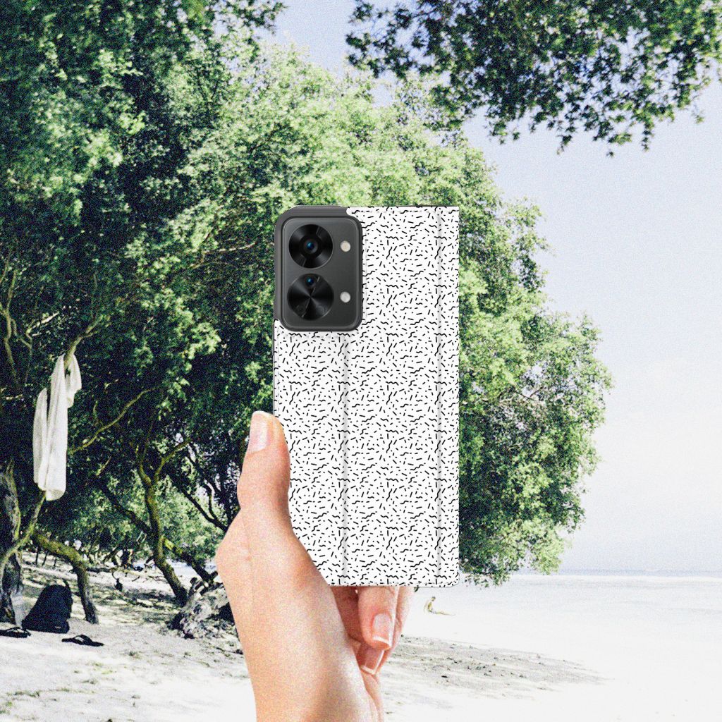 OnePlus Nord 2T Hoesje met Magneet Stripes Dots - B2C Telecom